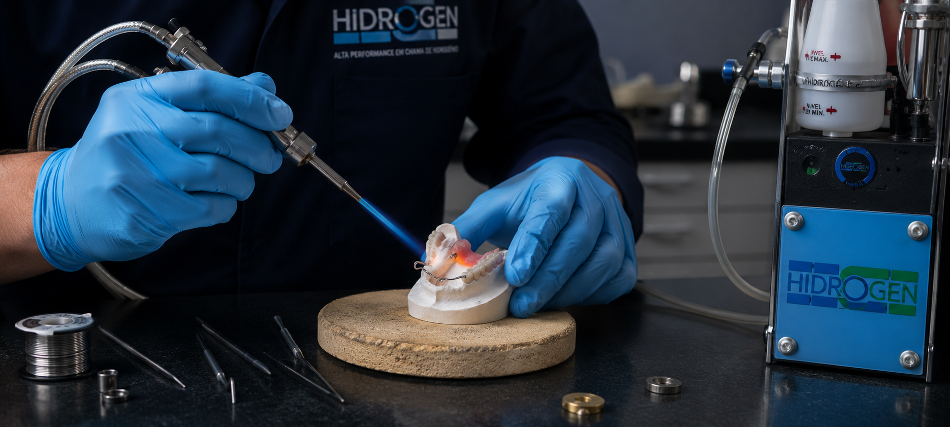 Profissional utilizando maçarico Hidrogen Brasil